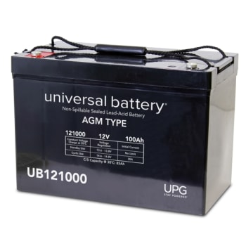 Image for Universal Power Group 12v 100ah I6 Term Seald Lead Acid Agm Rechargeable Battery from HD Supply