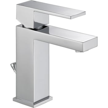 Delta Modern™ One Handle Bathroom Faucet, Matching Finish Drain Assembly, Chrome