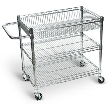 Image for Luxor Large Wire Tub Cart - Three Shelves Black from HD Supply