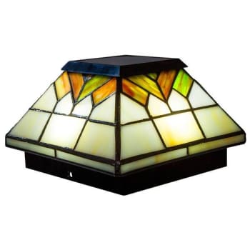 Image for Classy Caps™ 5 x 5/4 x 4/3.5 x 3.5 Inch Stained Glass Wellington Solar Post Cap from HD Supply