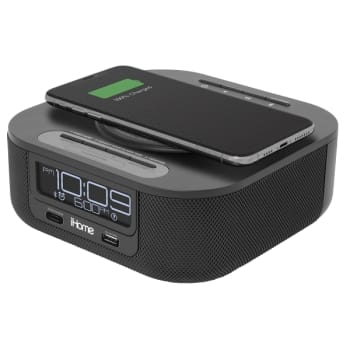 Image for Ihome Hw5b Bluetooth Clock With Qi Charging, Dual Usb And Single Day Alarm from HD Supply