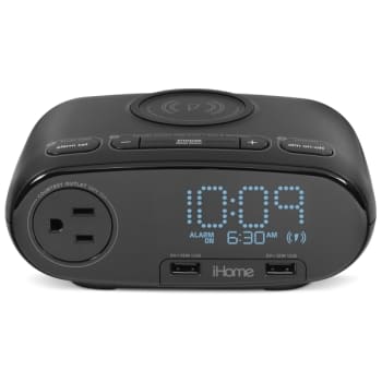 Image for Ihome Hw6b Pre-Set Clock With Qi Charging, Dual Usb, Ac, And Single Day Alarm from HD Supply