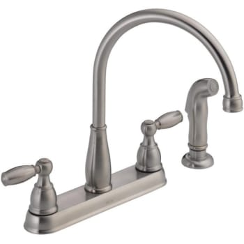 Image for Delta 2-Handle Standard Kitchen Faucet With Side Sprayer In Stainless from HD Supply