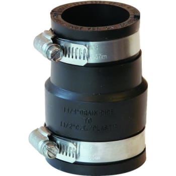 Image for Fernco 1-1/2 X 1-1/4 Inch 4.3 Psi Flexible Pvc Clamp Reducer Coupling, Black from HD Supply