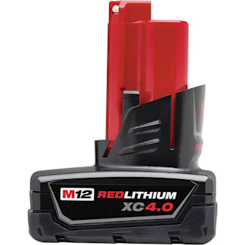 Milwaukee M12 REDLITHIUM 12v 4.0 Ah Lithium-Ion Xc Extended Capacity Battery Pack