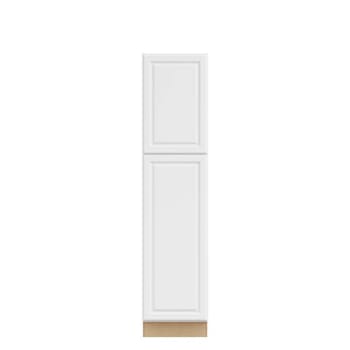 Hampton Bay 18 in. W x 24 in. D x 84 in. H Assembled Raised Panel Pantry Cabinet, Satin White