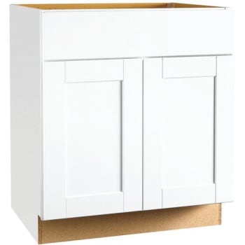 Rsi Home Products Sink Base Kitchen Cabinet In Satin White, 30 X 34.5 X 24 In.