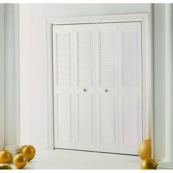 Image for Dunbarton The Classic Metal Bi-Fold Door, Ivory, 4 Panel, 72x80 In. from HD Supply