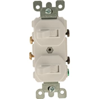 Leviton 120/277v 15a 1-Pole Duplex Style Ac Combination Toggle Switch, White