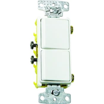 Image for Hubbell 15 Amp Rocker Single-Pole Combo 2x Switch, White from HD Supply