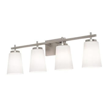 Image for Afx Joanna 4-Light 32" Vanity Medium Base Satin Nickel With White Glass from HD Supply