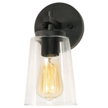 Image for Afx Joanna 1-Light 11" Sconce Medium Base Black With Clear Glass from HD Supply