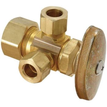 Image for Brasscraft 1/2 X 3/8 X 3/8 Inch Dual Outlet Multi-Turn Valve from HD Supply