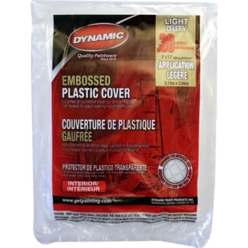 Image for Dynamic 00380 9' X 12' .3mil Embossed Clear Plastic Flat Packed Drop Cloth from HD Supply