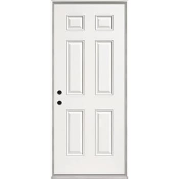 Image for Masonite 36" X 80" White Right Hand Inswing 6-Panel Steel Prehung Front Door from HD Supply