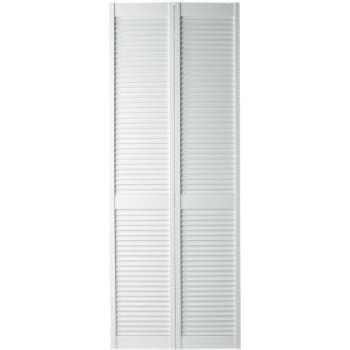 Image for Masonite 24" X 80" Full Louver Painted White Solid Core Wood Bi-Fold Door from HD Supply