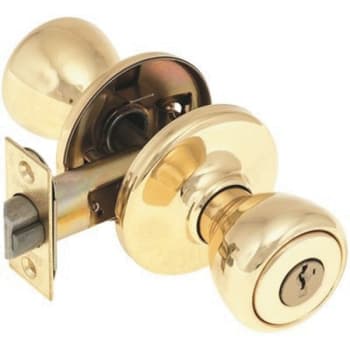 Image for Kwikset Tylo Keyed Entry Door Knob Featuring Smartkey Security In Polished Brass from HD Supply