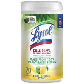 Professional Lysol Brand Disinfect Fresh Citrus 7 X 7.25 70 Wipes Canister Of 6