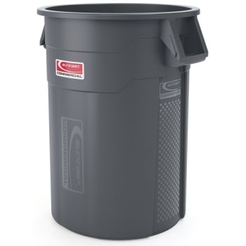 Suncast Commercial 55 Gallon Utility Trash Can Gray