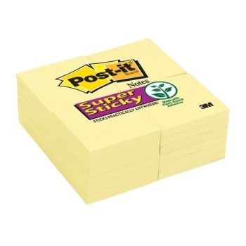 Image for Post-It® Canary Yellow Super Sticky Notes 3" X 3", Package Of 24 from HD Supply