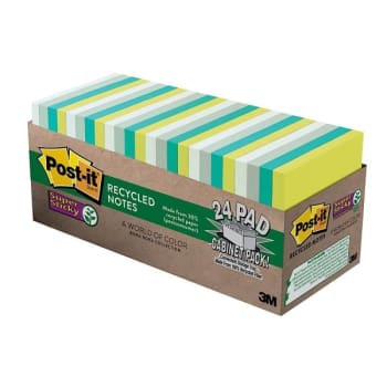 Image for Post-It® Super Sticky Recycled Notes 3" X 3", Package Of 24 from HD Supply