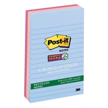 Image for Post-It® Bali Super Sticky Lined Notes 4" X 6", Package Of 3 from HD Supply