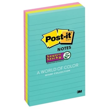 Image for Post-It® Lined Super Sticky Notes 4" X 6", Package Of 3 from HD Supply
