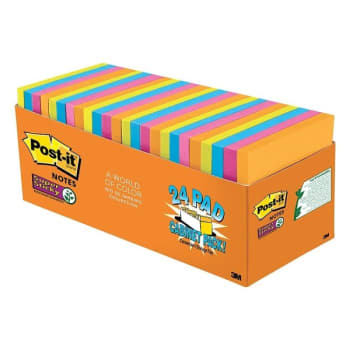 Post-It® Super Sticky Notes 3" X 3", Package Of 24