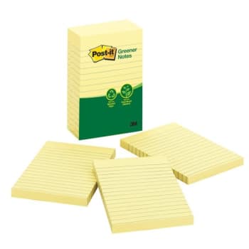 Image for Post-It® Canary Yellow Greener Notes 4" X 6", Package Of 5 from HD Supply