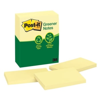 Image for Post-It® Canary Yellow Greener Notes 3" X 5", Package Of 12 from HD Supply