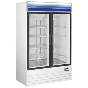 Image for Norpole 2 Swing Glass Door Merchandiser Refrigerator 48" In White from HD Supply