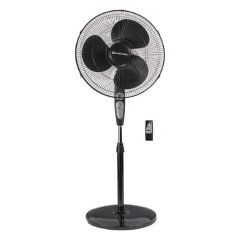 Image for Comfort Zone 18" Oscillating Pedestal Fan With Remote Black from HD Supply