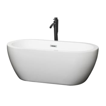 Image for Wyndham Collection Soho 60" Freestanding Tub Polished Chrome Trim Black Tub Fill from HD Supply