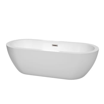 Wyndham Collection Soho 72" Freestanding Tub Brushed Nickel Drain Overflow Trim