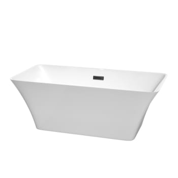 Image for Wyndham Collection Tiffany 59" Freestanding Tub Mat Black Drain Overflow Trim from HD Supply