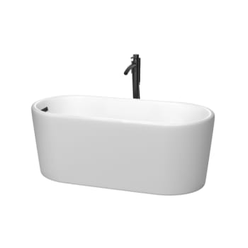 Image for Wyndham Collection Ursula 59" Freestanding Mat Tub Black Tub Fill Drain Overflow from HD Supply