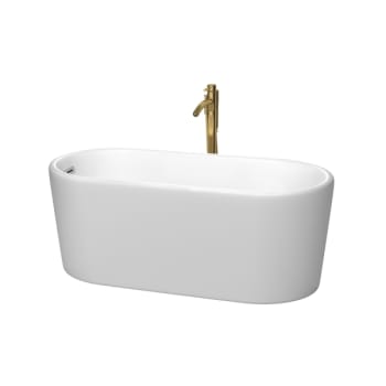 Image for Wyndham Collection Ursula 59" Freestanding Mat Tub Chrome Trim Gold Tub Fill from HD Supply
