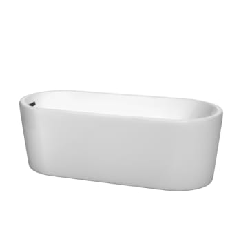 Image for Wyndham Collection Ursula 67" Freestanding Tub Mat Black Drain Overflow Trim from HD Supply