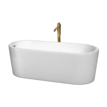 Wyndham Collection Ursula 67" Freestanding Tub Polish Chrome Trim Gold Tub Fill