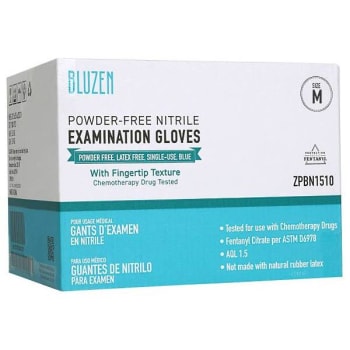 Image for Safety Wercs Bluzen Nitrile Exam Gloves, 6 Mil, Blue, Medium, Case Of 1000 from HD Supply