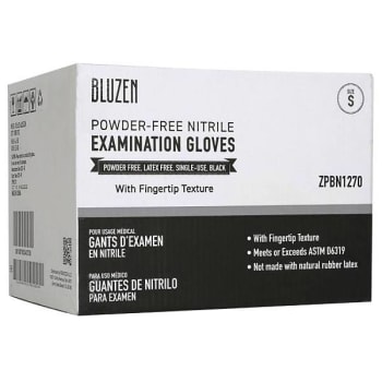 Image for Safety Wercs Bluzen Nitrile Exam Gloves, 6 Mil, Black, Small, Case Of 1000 from HD Supply
