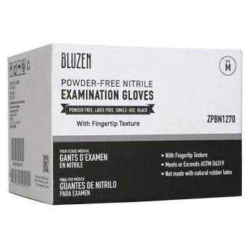 Image for Safety Wercs Bluzen Nitrile Exam Gloves, 6 Mil, Black, Medium, Case Of 1000 from HD Supply