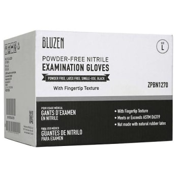 Safety Wercs Bluzen Nitrile Exam Gloves, 6 Mil, Black, Large, Case Of 1000