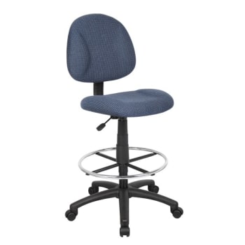 Boss Office Products Armless Drafting Stool With Footring, Blue