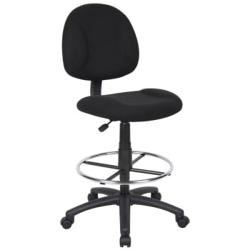 Boss Office Products Armless Drafting Stool With Footring, Black