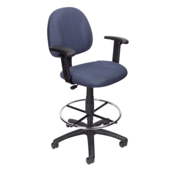 Image for Boss Office Products Adjustable Arm Drafting Stool With Footring, Blue from HD Supply