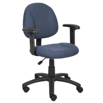 Image for Boss Office Products Deluxe Adjustable Arm Posture Chair, Blue from HD Supply