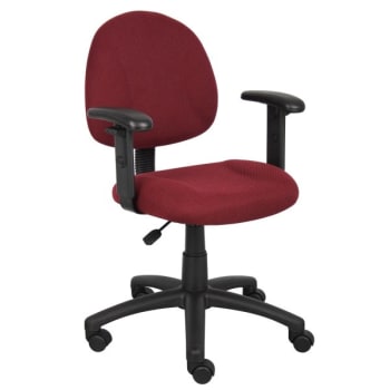 Boss Office Products Deluxe Adjustable Arm Posture Chair, Burgundy
