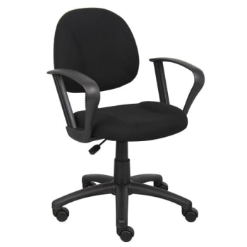 Boss Office Products Deluxe Loop Arm Posture Chair, Black