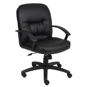 Boss Office Products Mid Back Leatherplus Chair, Black
